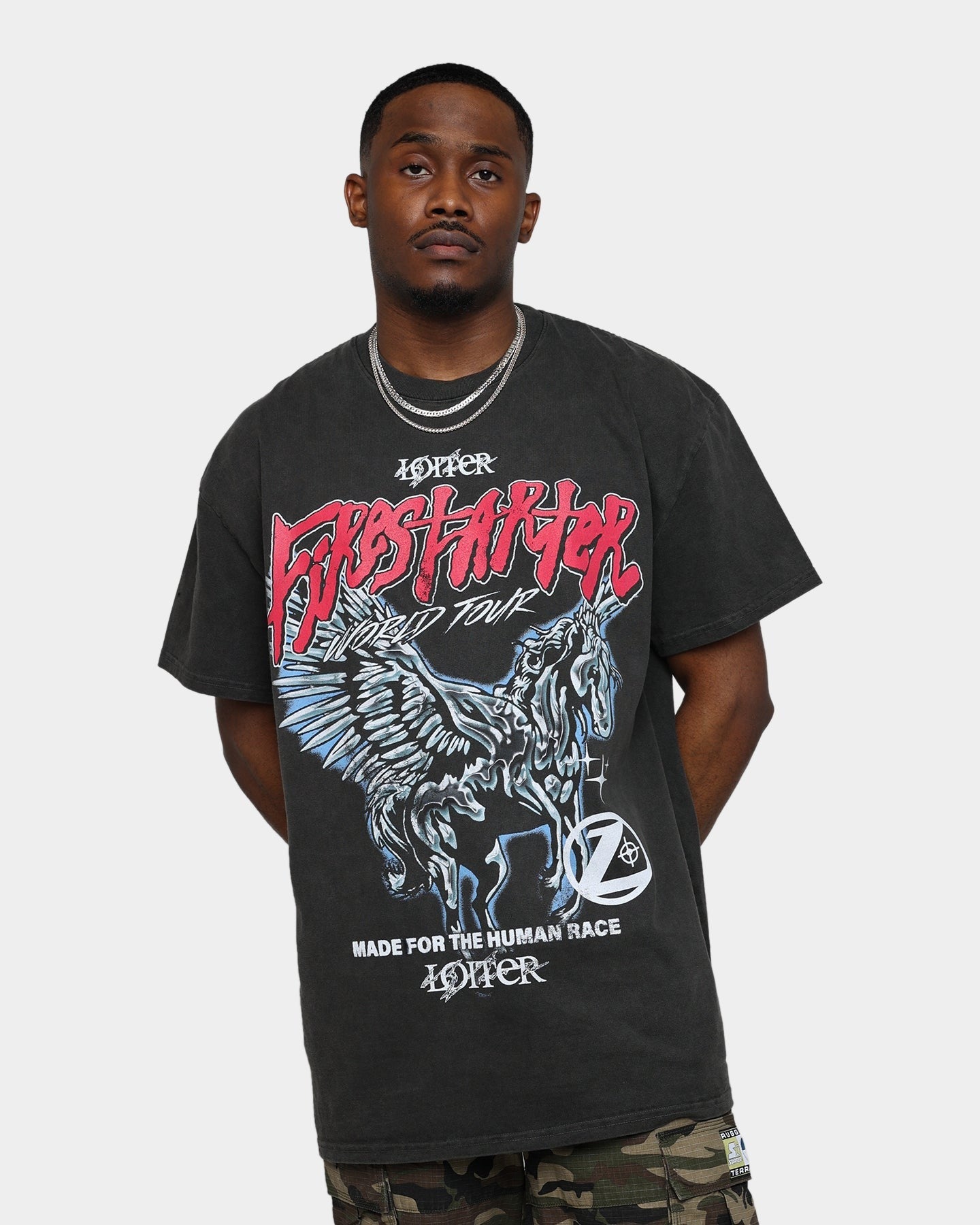 Loiter Firestarter Tour Ultra Premium Vintage T-Shirt Black Wash