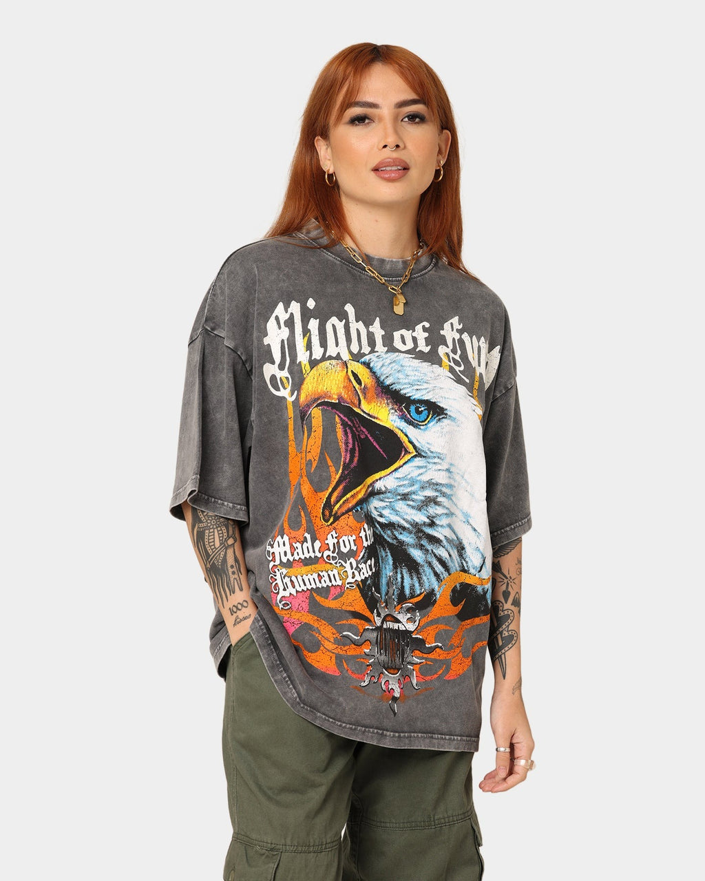 Loiter Fury Vintage T-Shirt Charcoal Style001