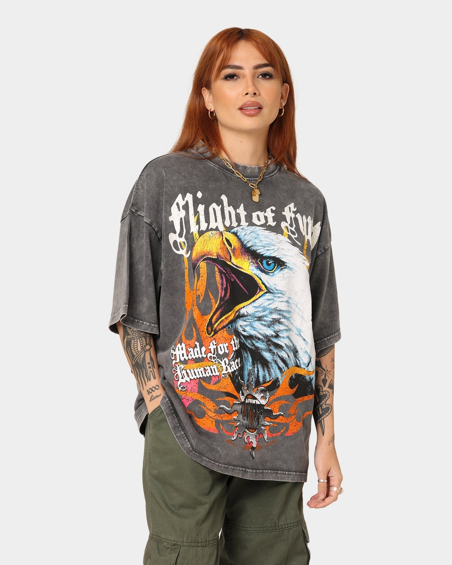 Loiter Fury Vintage T-Shirt Charcoal Style001