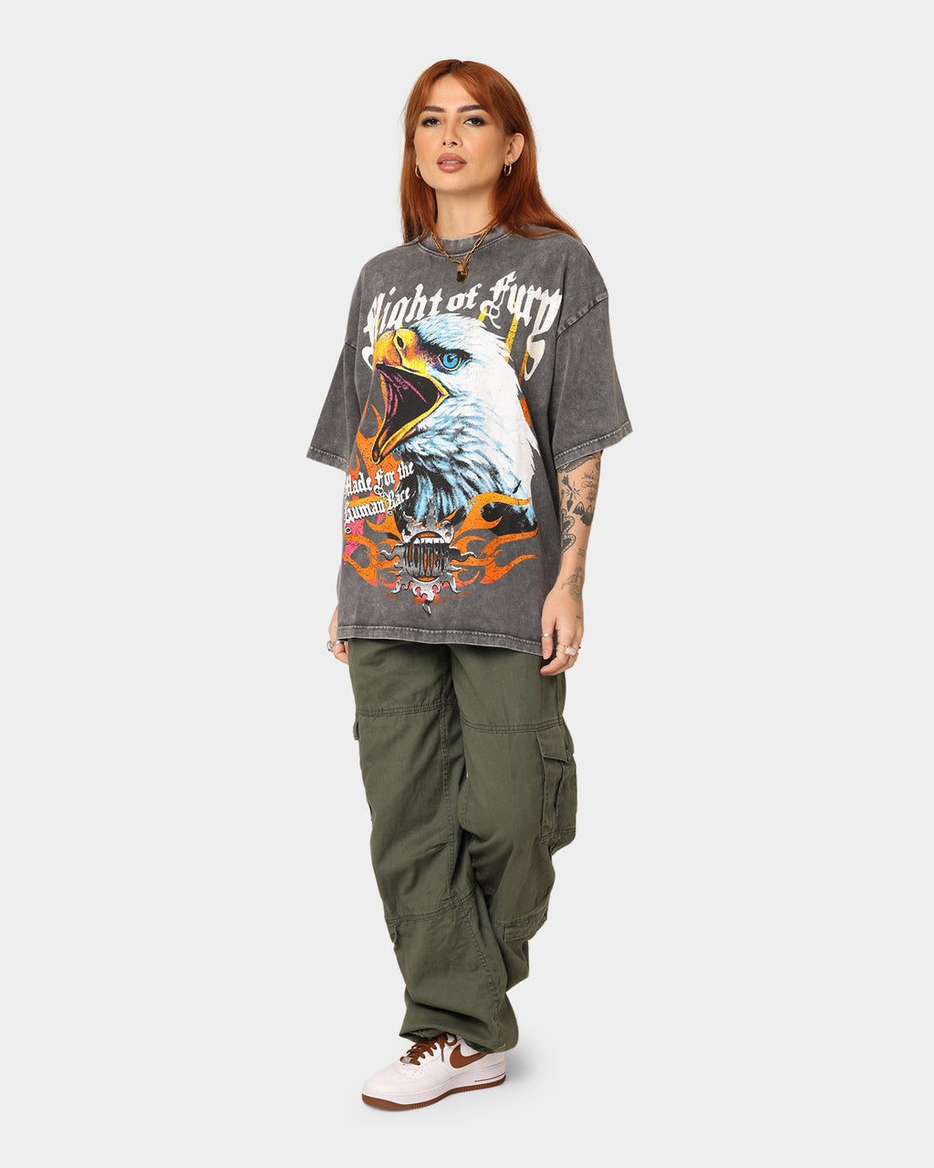 Loiter Fury Vintage T-Shirt Charcoal Style001