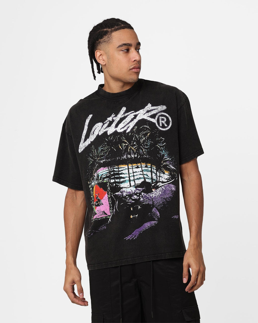 Loiter Jungle Vintage T-Shirt Black Wash