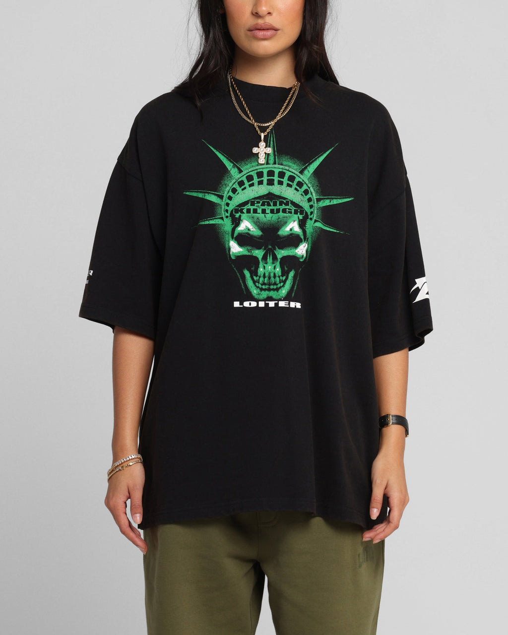 Loiter Liberty Vintage T-Shirt Vintage Black Style001