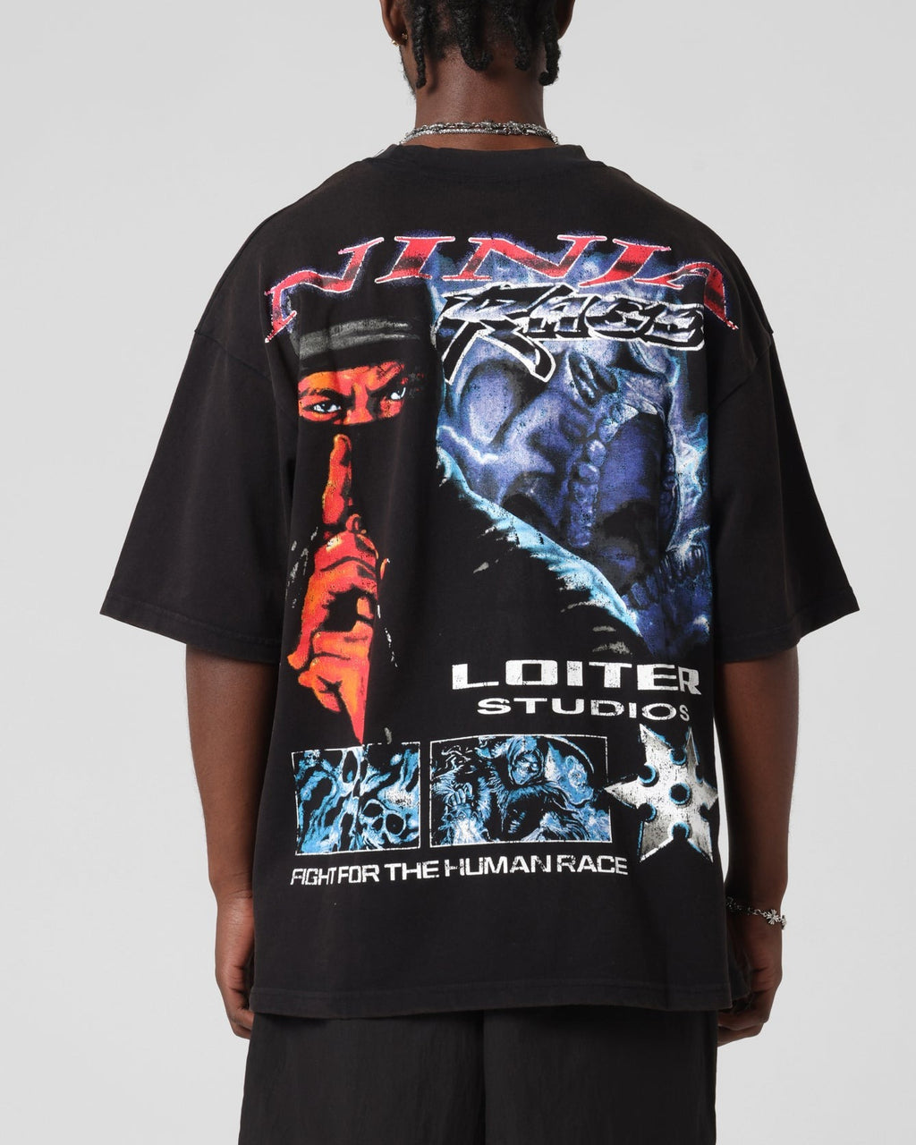 Loiter Ninja Vintage T-Shirt Vintage Black