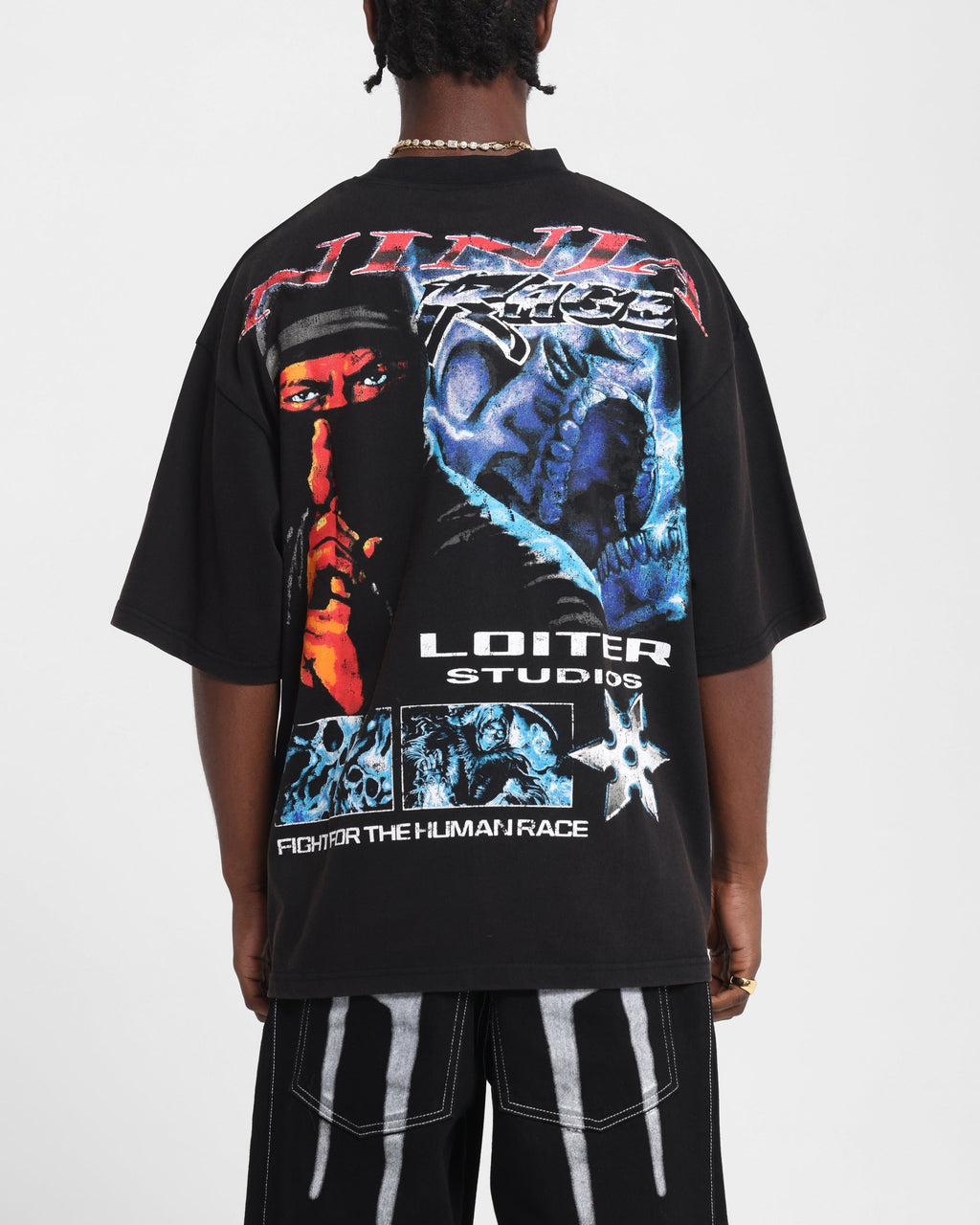 Loiter Ninja Vintage T-Shirt Vintage Charcoal