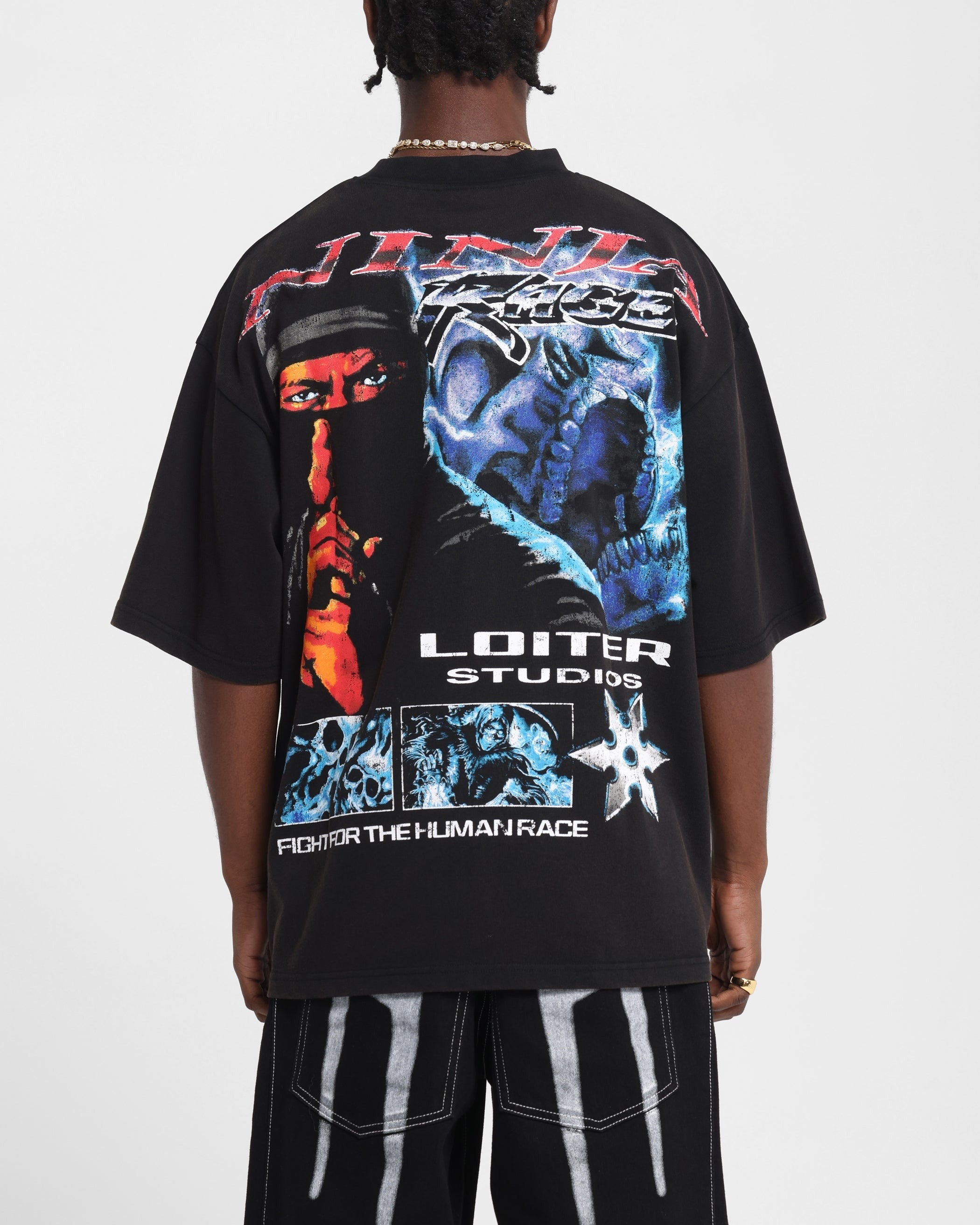 Loiter Ninja Vintage T-Shirt Vintage Charcoal