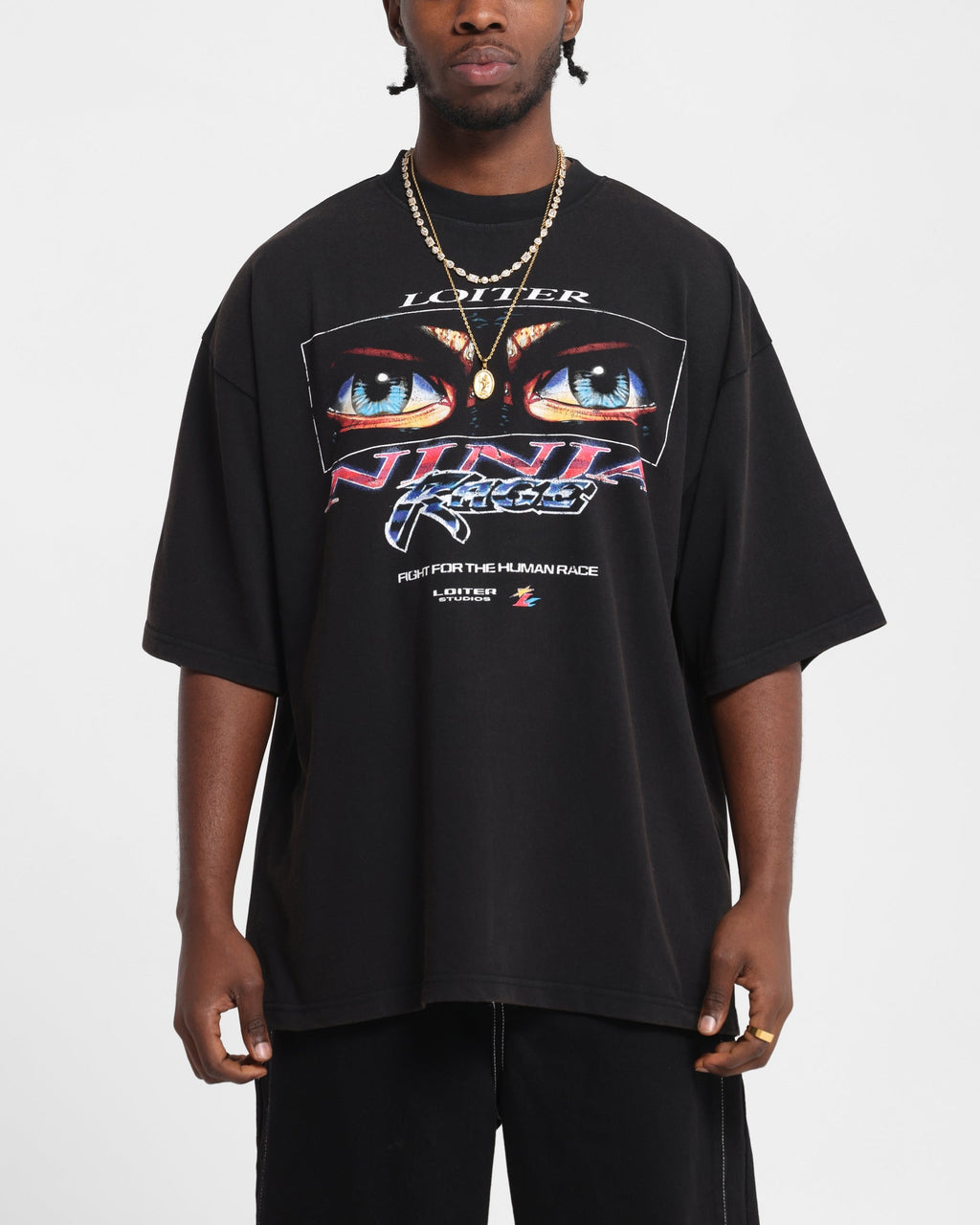 Loiter Ninja Vintage T-Shirt Vintage Charcoal