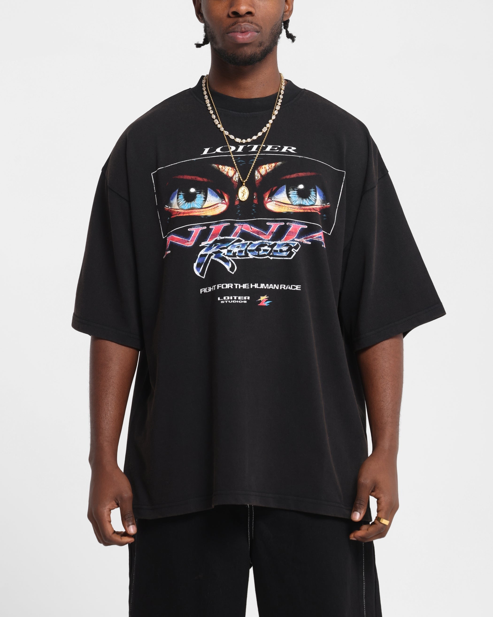 Loiter Ninja Vintage T-Shirt Vintage Charcoal