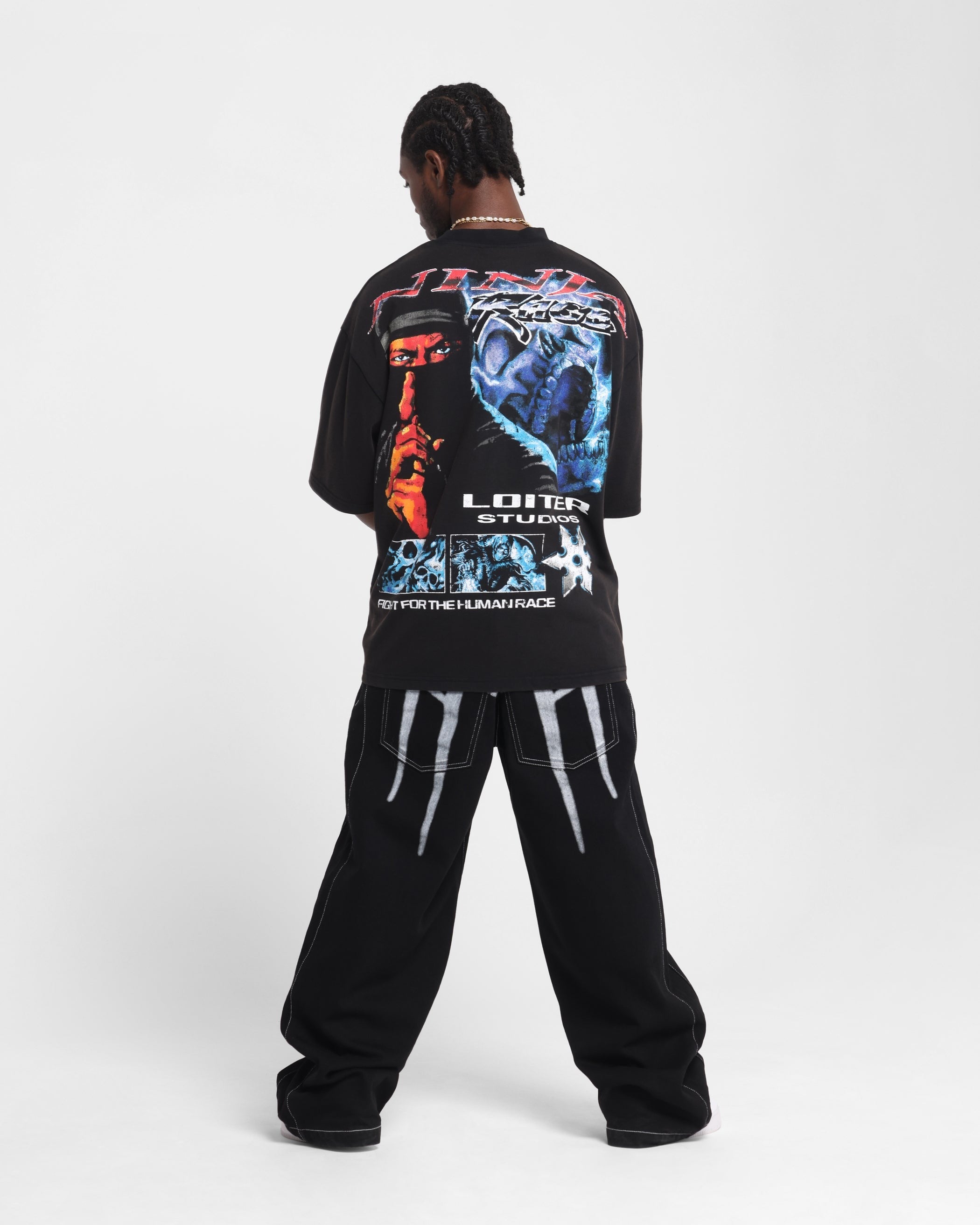 Loiter Ninja Vintage T-Shirt Vintage Charcoal