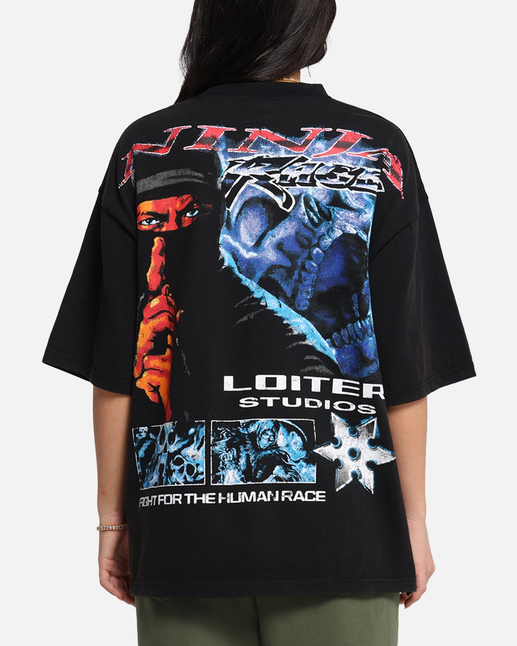 Loiter Ninja Vintage T-Shirt Vintage Charcoal Style001