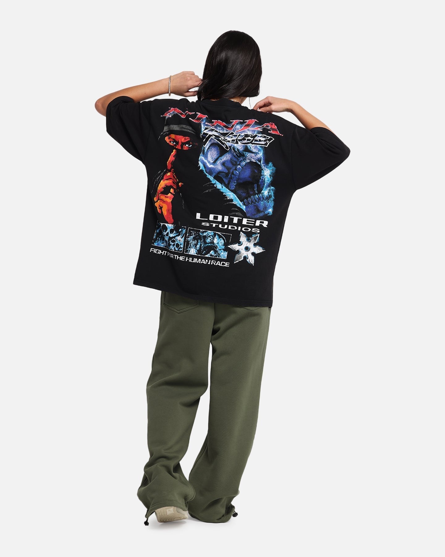 Loiter Ninja Vintage T-Shirt Vintage Charcoal Style001