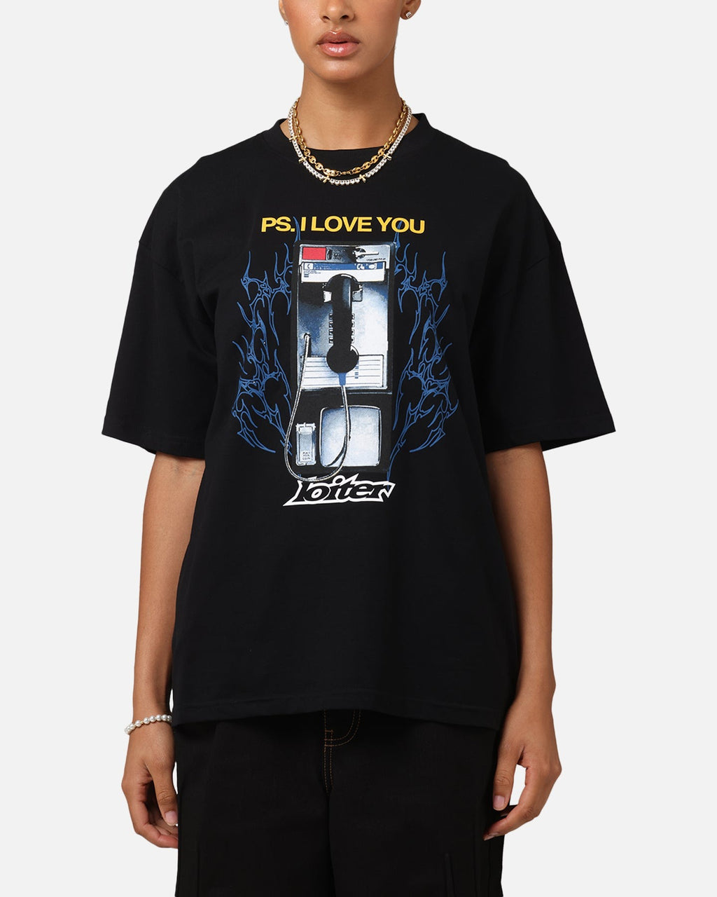 Loiter Phonebooth Vintage Drop T-Shirt Black Style001