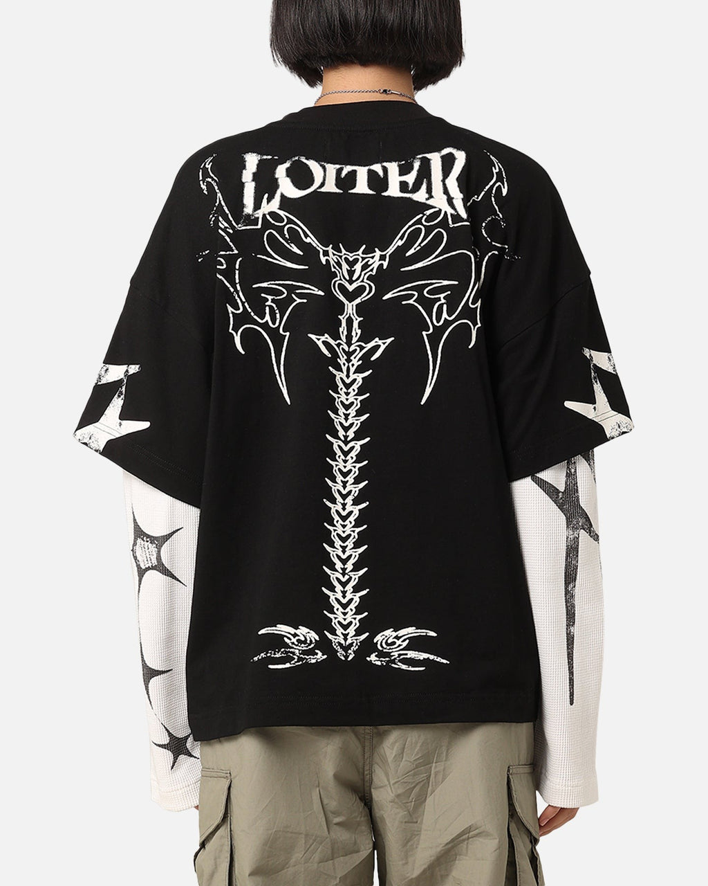Loiter Seek N Destroy Long Sleeve T-Shirt Vintage Black Style001