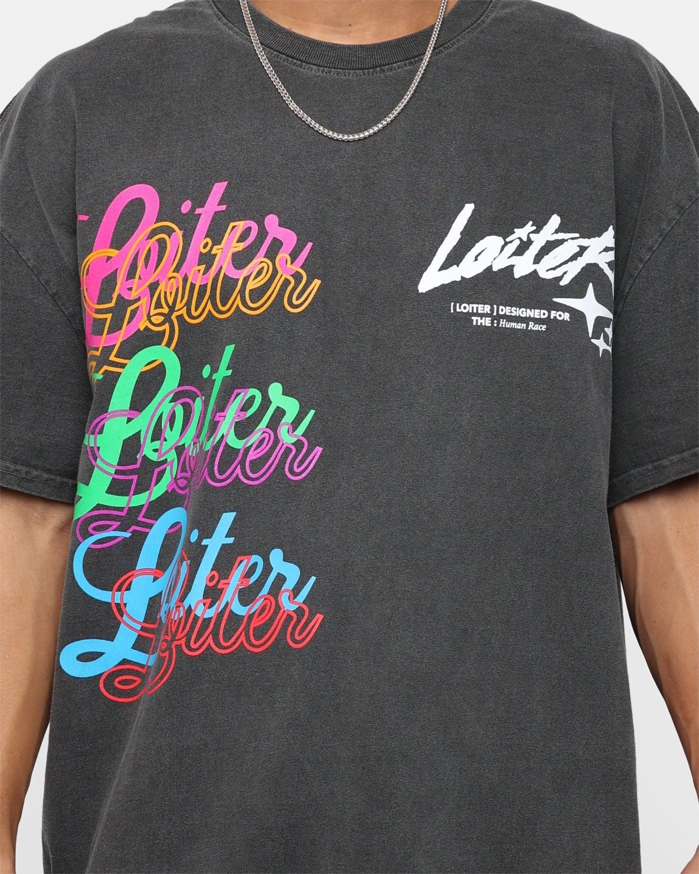Loiter Stacked Vintage T-Shirt Black Wash