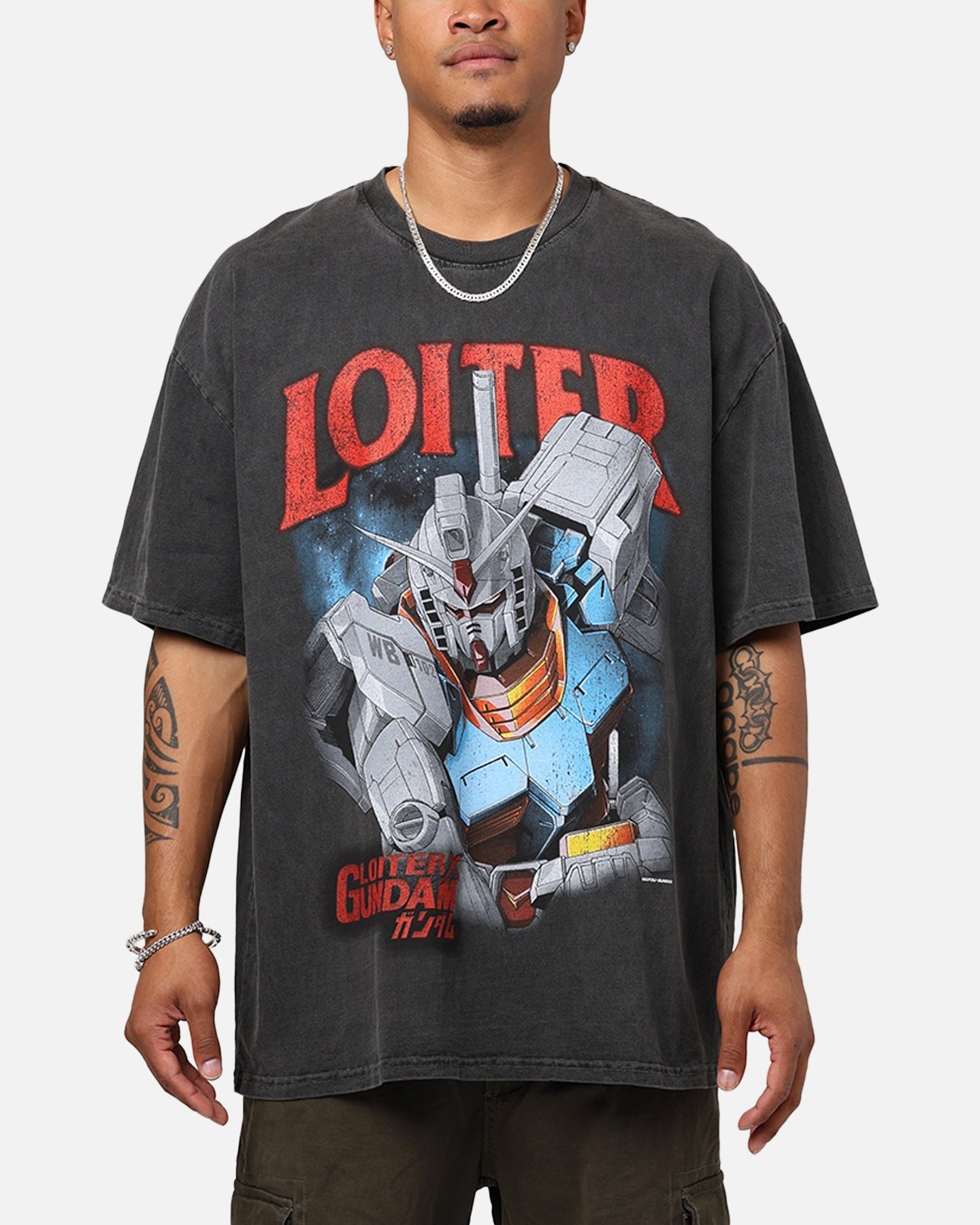 Loiter X Gundam Gundam Vintage T-Shirt Vintage Black