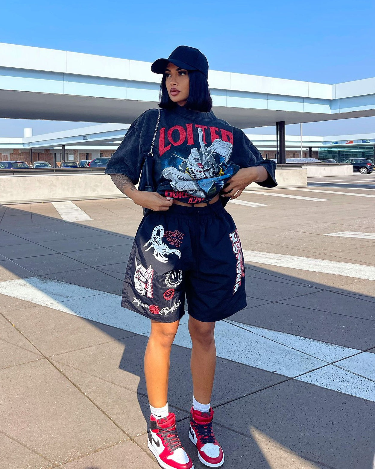 Loiter X Gundam Gundam Vintage T-Shirt Vintage Black Style001