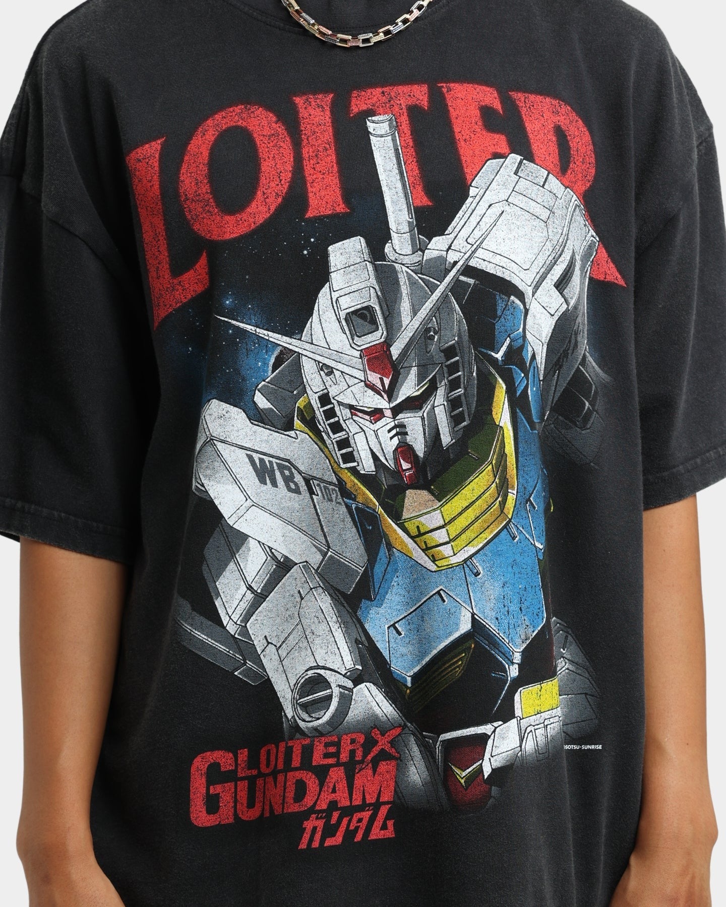 Loiter X Gundam Gundam Vintage T-Shirt Vintage Black Style001