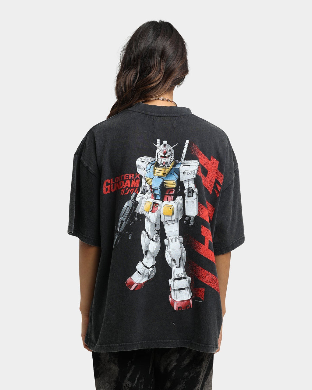Loiter X Gundam Gundam Vintage T-Shirt Vintage Black Style001
