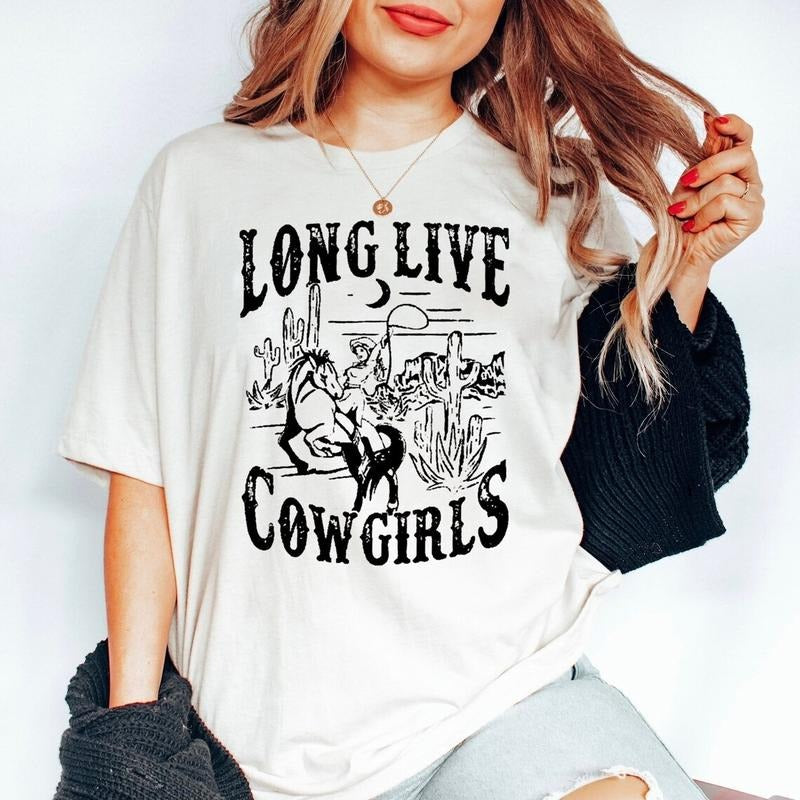 Long Live Cowgirls Shirt, Wallen Shirt, Concert Shirt, Vintage Western Shirt, Country Music Shirt, Cowgirl Shirt For Women, Cowboy T-shirt Top Womenswear Tshirt Comfort