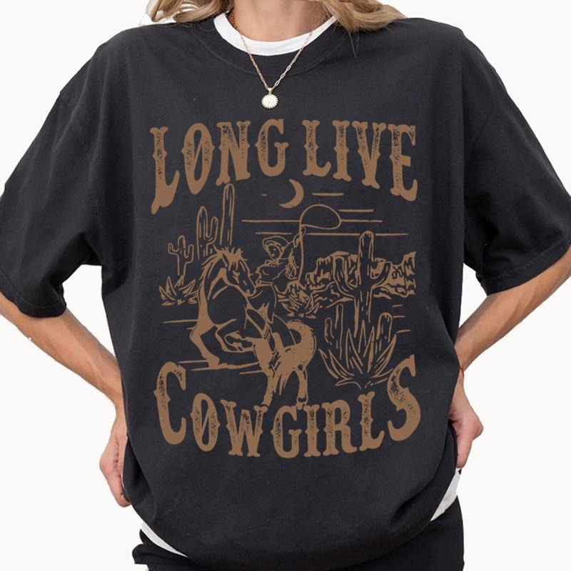 Long Live Cowgirls Shirt, Wallen Shirt, Concert Shirt, Vintage Western Shirt, Country Music Shirt, Cowgirl Shirt For Women, Cowboy T-shirt Top Womenswear Tshirt Comfort