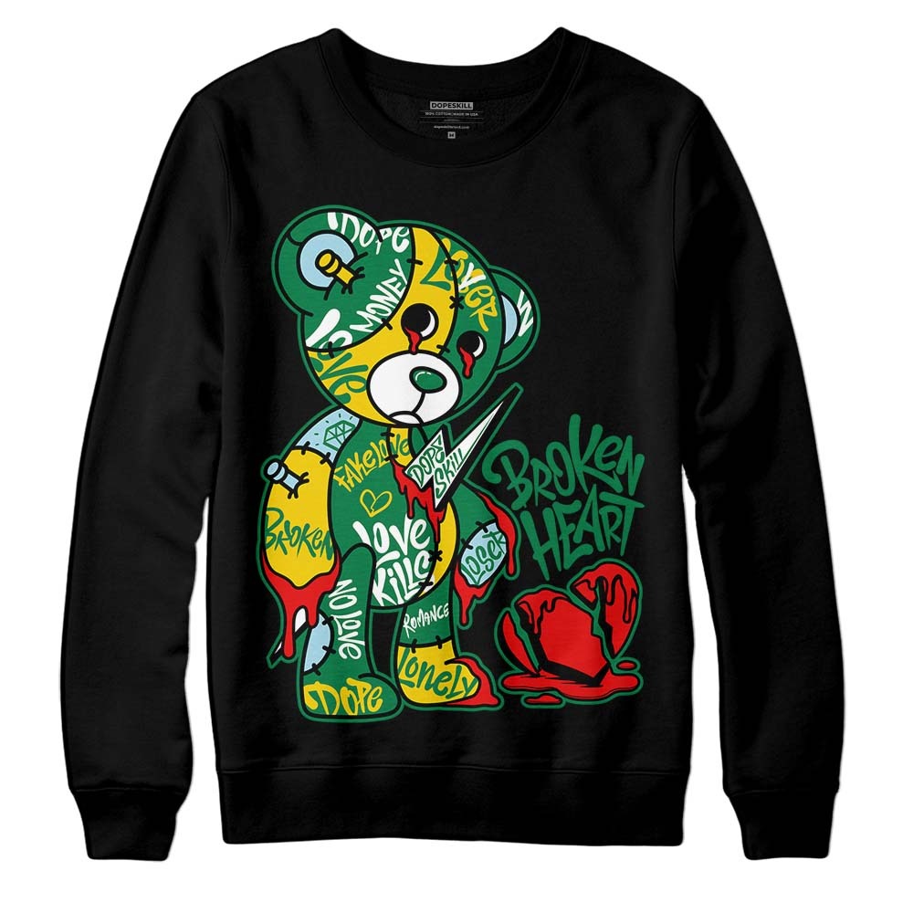 Lucky Green 5s DopeSkill Sweatshirt Broken Heart Graphic