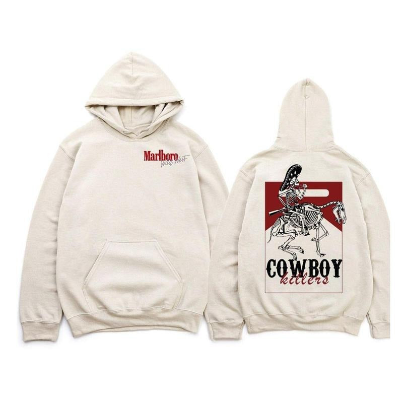 MARLBORO Cowboy Killer Hoodie, Unisex SweatShirt, 2 side-Crewneck GIldan T-shirt, Cowboy Killer Shirt