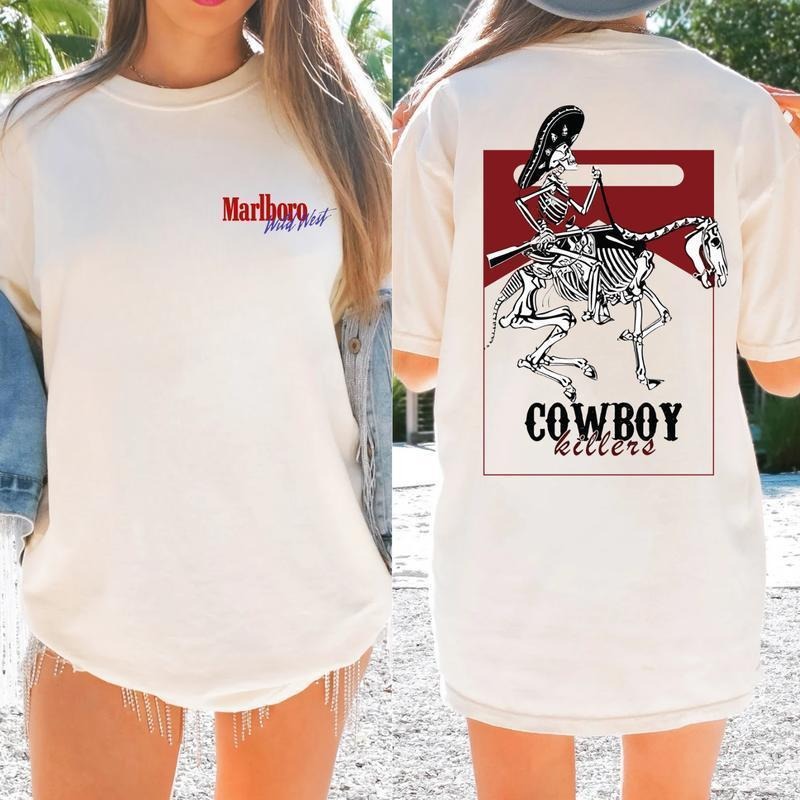 MARLBORO Cowboy Killer Hoodie, Unisex SweatShirt, 2 side-Crewneck GIldan T-shirt, Cowboy Killer Shirt