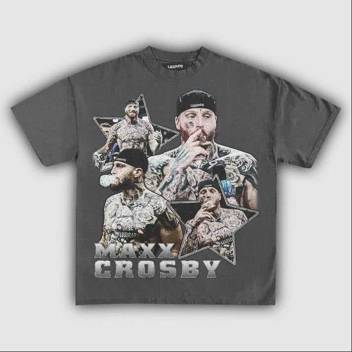 MAXX CROSBY VINTAGE TEE, Las Vegas Football Tee, Vintage Graphic 90s Style Retro Shirt, Graphic Tees, Gift for Men Streetwear