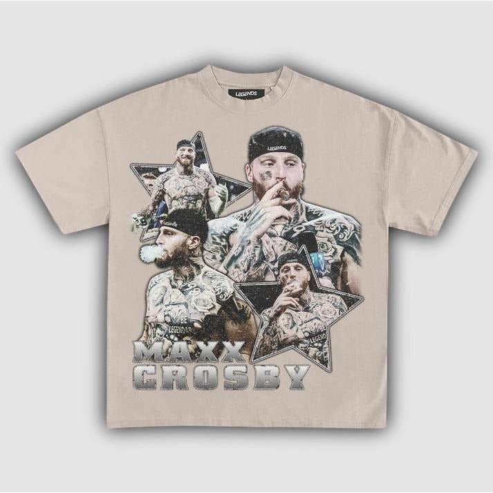 MAXX CROSBY VINTAGE TEE, Las Vegas Football Tee, Vintage Graphic 90s Style Retro Shirt, Graphic Tees, Gift for Men Streetwear