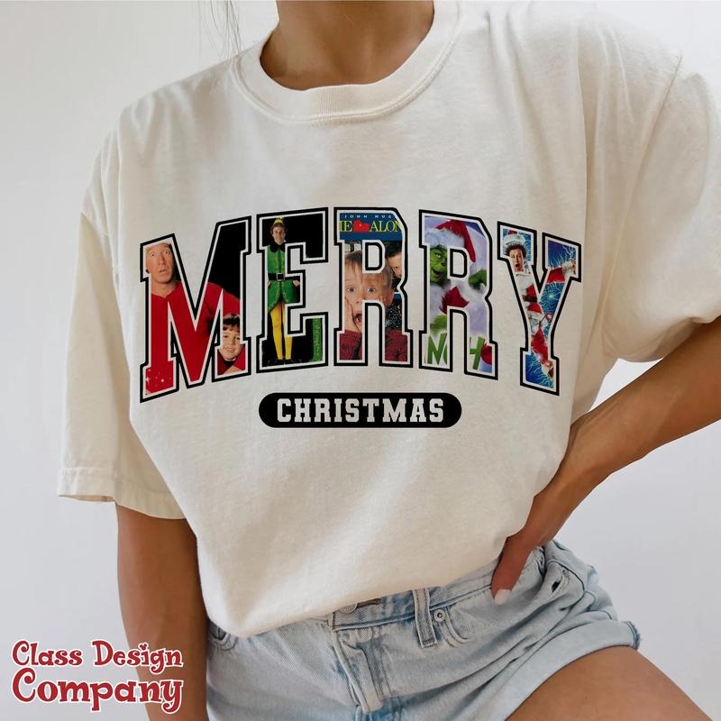 MERRY CHRISTMAS 90s Movies Sweatshirt, Christmas Shirt For Movies Lovers, Merry Christmas Sweatshirt