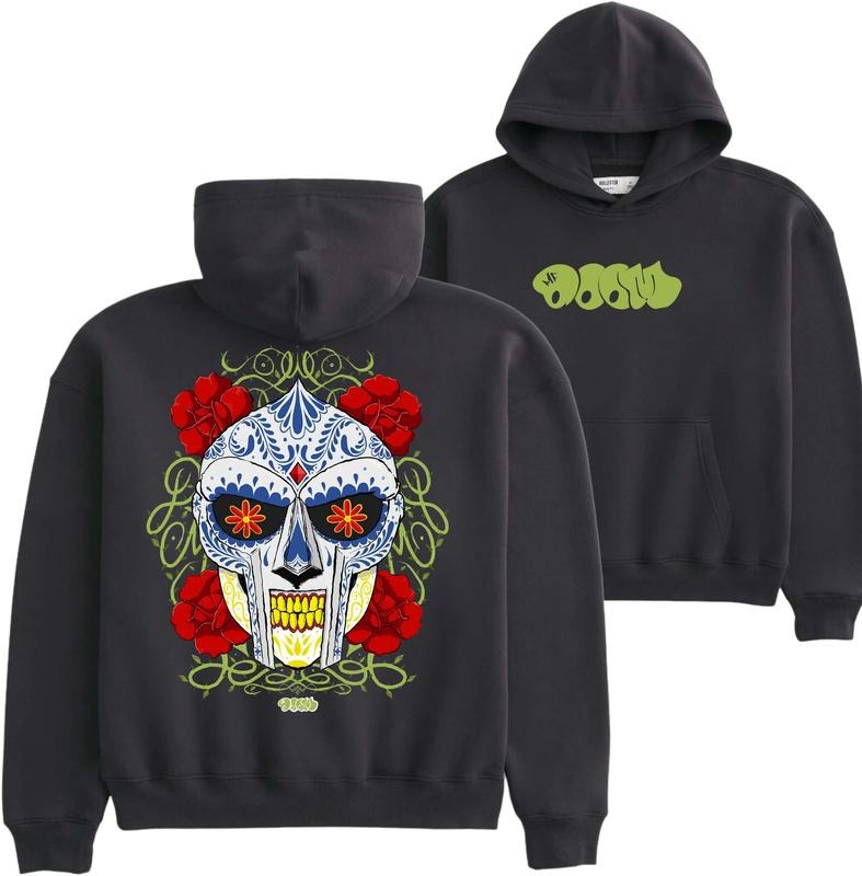 MF DOOM Mask With MAGA Mexico Skulll Art Graphic Hoodie, Urban Streetwear with Hip Hop Style, Perfect Sweatshirt for DOOM Fans, T-shirt for Rap Fans