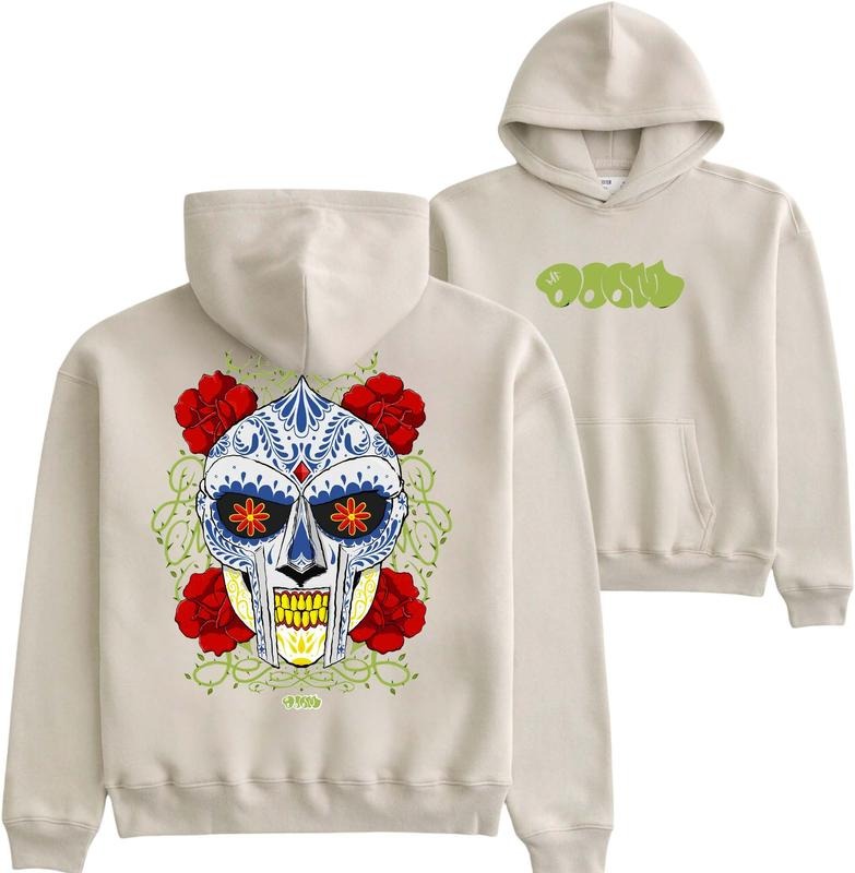 MF DOOM Mask With MAGA Mexico Skulll Art Graphic Hoodie, Urban Streetwear with Hip Hop Style, Perfect Sweatshirt for DOOM Fans, T-shirt for Rap Fans