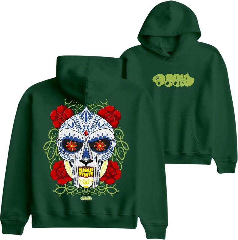 MF DOOM Mask With MAGA Mexico Skulll Art Graphic Hoodie, Urban Streetwear with Hip Hop Style, Perfect Sweatshirt for DOOM Fans, T-shirt for Rap Fans