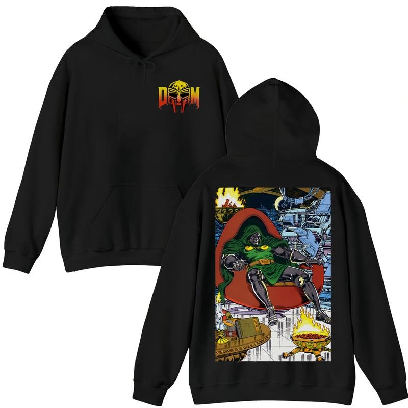 MF DOOM T-Shirt Comic Vintage Style , Hip Hop Icon Graphic Tee, MF Doom 2 Sides Rap Tee, Doom The Villain Shirt, Unisex for Men, For Women Menswear