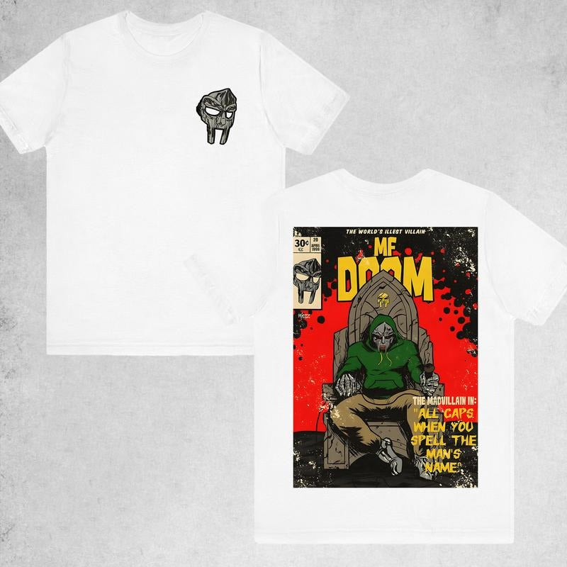 MF DOOM The World's Illest Villain Rap T-Shirt Comic Vintage Style ,  Graphic Tee, MF Doom Rap Tee, Doom The Villain Shirt, Cotton Menswear