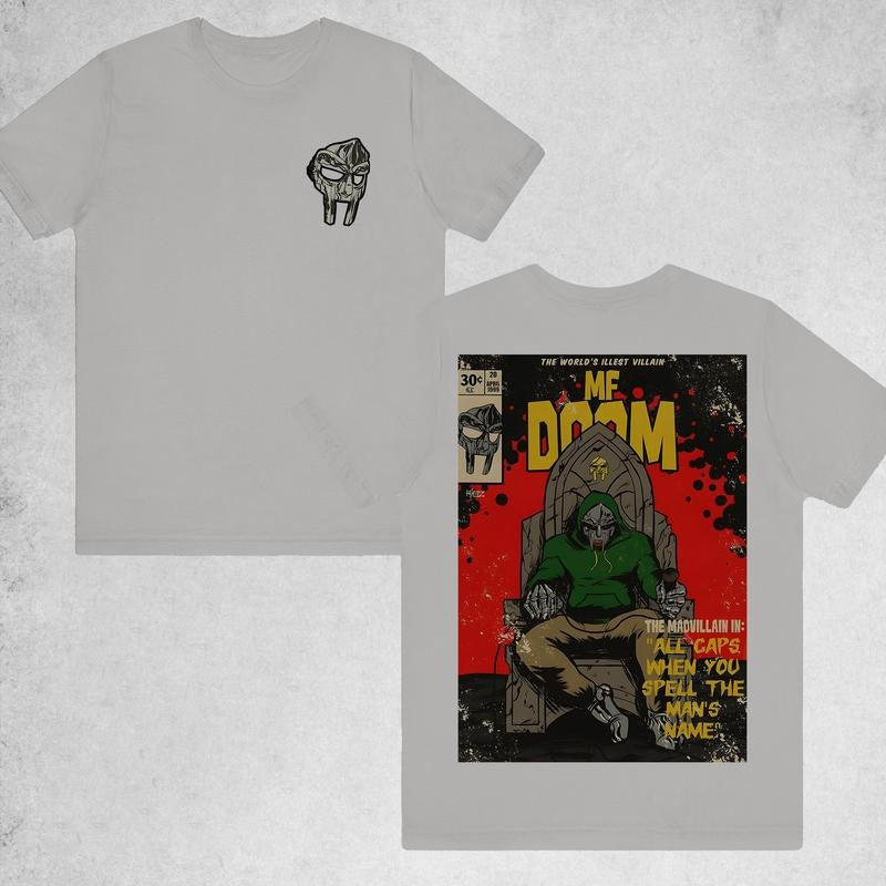 MF DOOM The World's Illest Villain Rap T-Shirt Comic Vintage Style ,  Graphic Tee, MF Doom Rap Tee, Doom The Villain Shirt, Cotton Menswear
