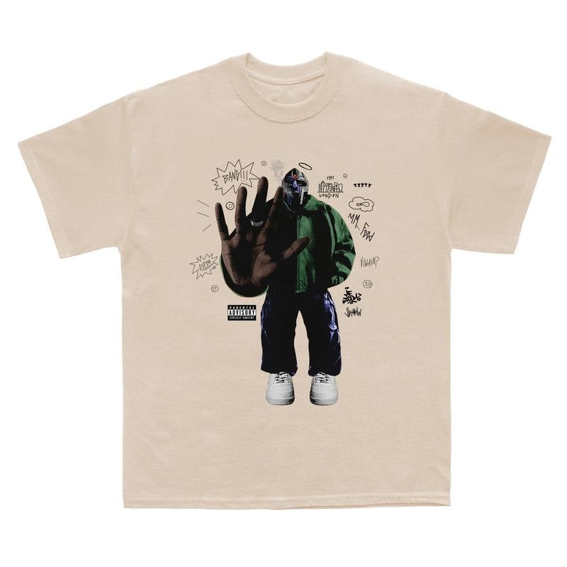 MF DOOM Villain Art T-Shirt, MF Doom Rap Tee, Doom The Villain Shirt, Unisex for Men, For Women Cotton Menswear Top Fitted Love Oversized
