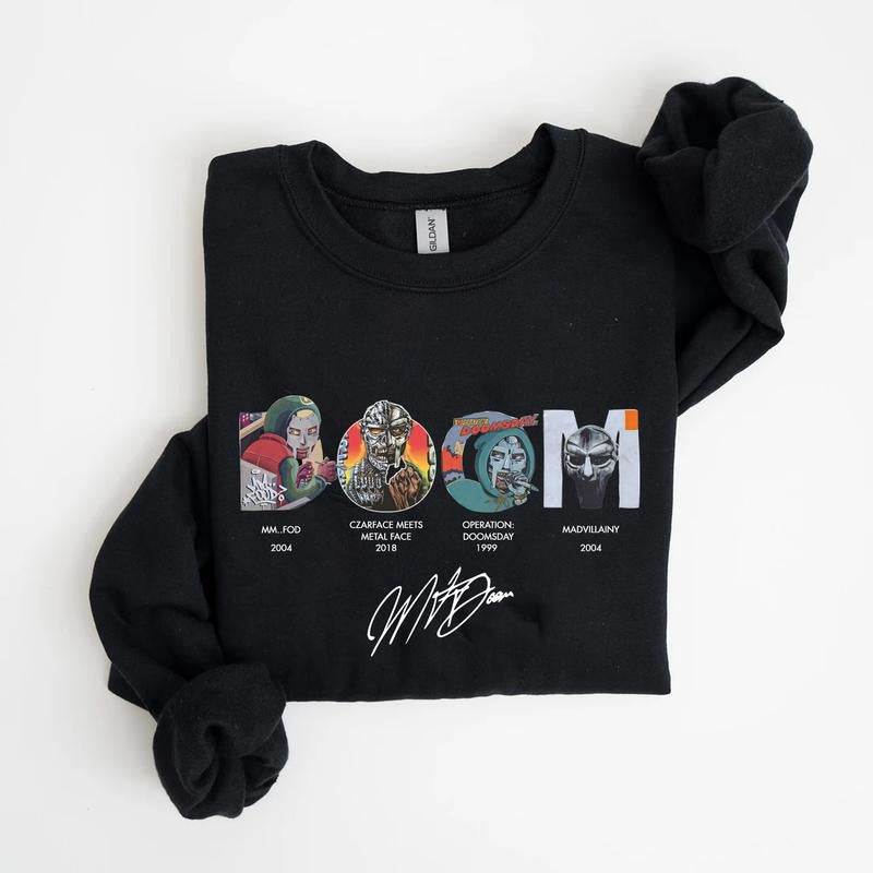 MF DOOM Words Sign Art Sweatshirt, MF Doom Rap Tee, Doom The Villain Shirt, Unisex for Men, For Women Cotton Menswear style 001