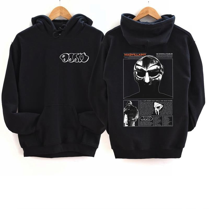 MF Doom 2 Sides Sweatshirt, Madlib Doom Sweatshirt, Mf Doom Sweatshirt, Madvillain Metal Tee, Gift For Music Lover, Unisex Cotton Fabric