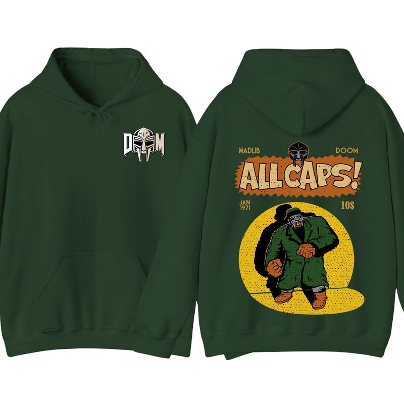 MF Doom Madlib All Cap Hoodie, Rap Music Sweatshirt, Madvillain Metal Tee, Gift For Music Lover