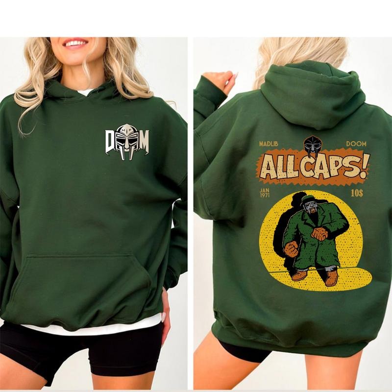 MF Doom Madlib All Caps Sweatshirt T-Shirt Hoodie, Metal Face Shirt, MadVillain Sweatshirt, Warrior Hoodie, Rock Hoodie, Gift For Fan Rock Music