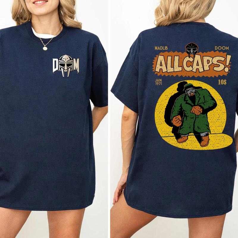 MF Doom Madlib All Caps Sweatshirt T-Shirt Hoodie, Metal Face Shirt, MadVillain Sweatshirt, Warrior Hoodie, Rock Hoodie, Gift For Fan Rock Music