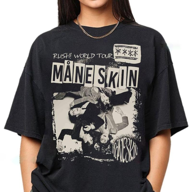 Måneskin Unisex Shirt, Vintage Maneskin Tour 2024 Unisex Shirt, Fan Gift