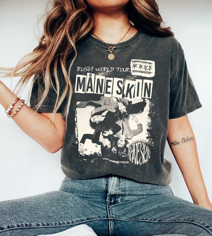 Måneskin Unisex Shirt, Vintage Maneskin Tour 2024 Unisex Shirt, Fan Gift