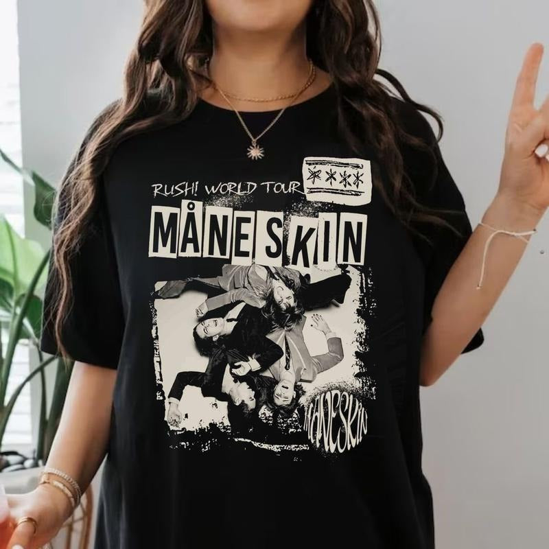 Måneskin Unisex Shirt, Vintage Maneskin Tour 2024 Unisex Shirt, Fan Gift