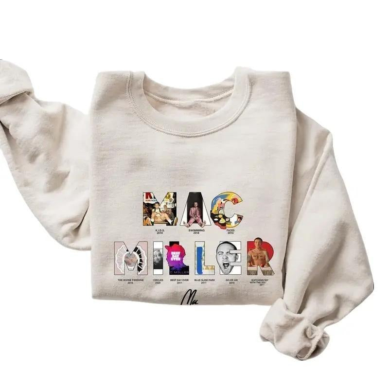 Mac Miller Album with Sign Graphic Sweater, Mac Miller Album Sweatshirt, Hip Hop T-Shirt, Unisex Cotton Hoodie, Casual Rap Tee Crewneck