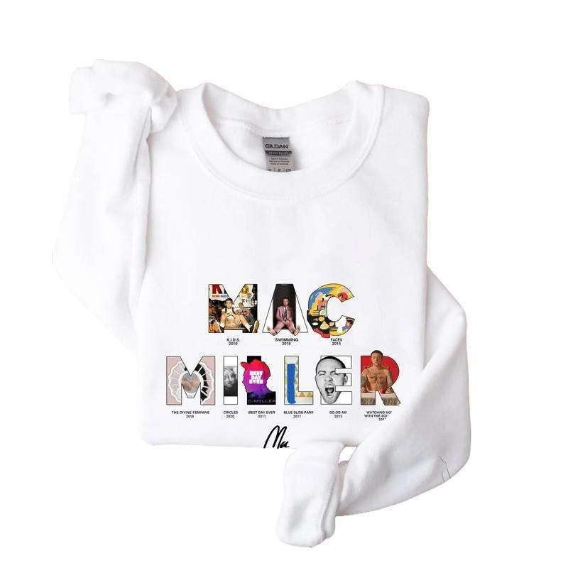 Mac Miller Album with Sign Graphic Sweater, Mac Miller Album Sweatshirt, Hip Hop T-Shirt, Unisex Cotton Hoodie, Casual Rap Tee Crewneck