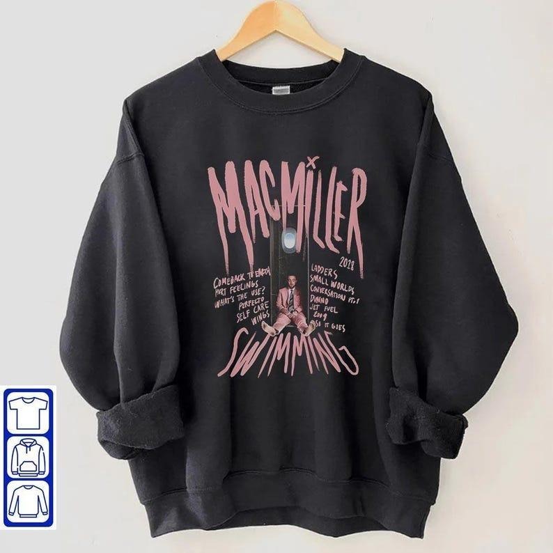 Mac Miller Swimming Album Unisex Heavy Blend Hooded Sweatshirt, Mac Miller T-Shirt, Kids Hip Hop 90s Bootleg Vintage Shirt
