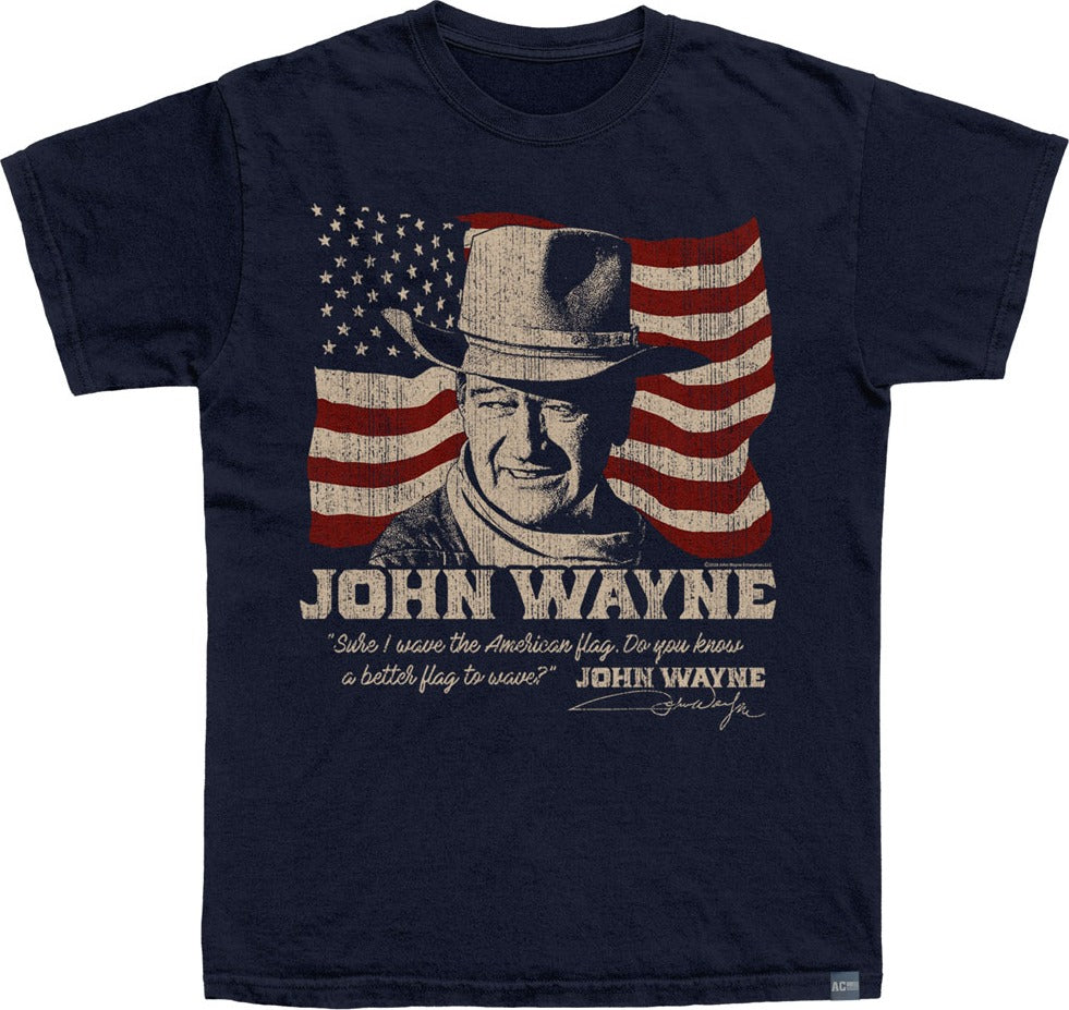 Made In USA John Wayne American Flag T-Shirt
