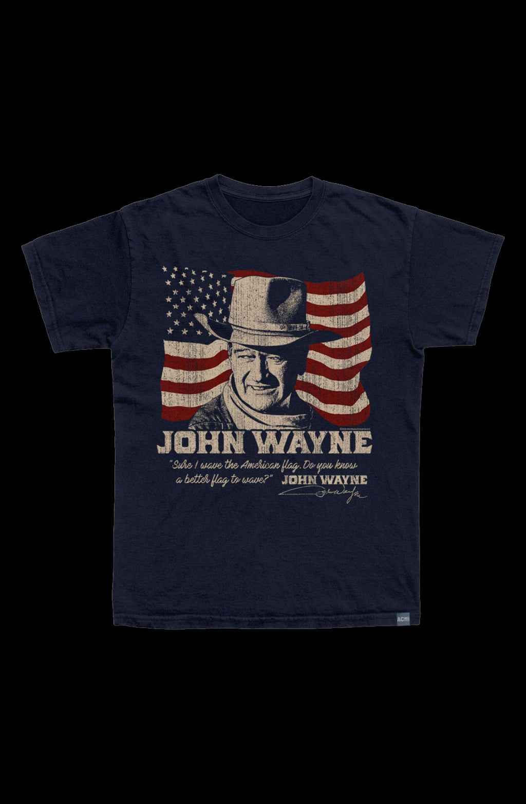 Made In USA John Wayne American Flag T-Shirt
