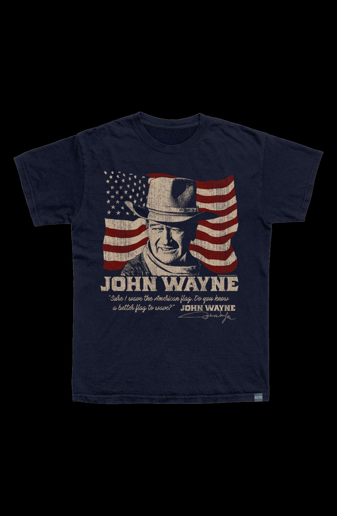 Made In USA John Wayne American Flag T-Shirt
